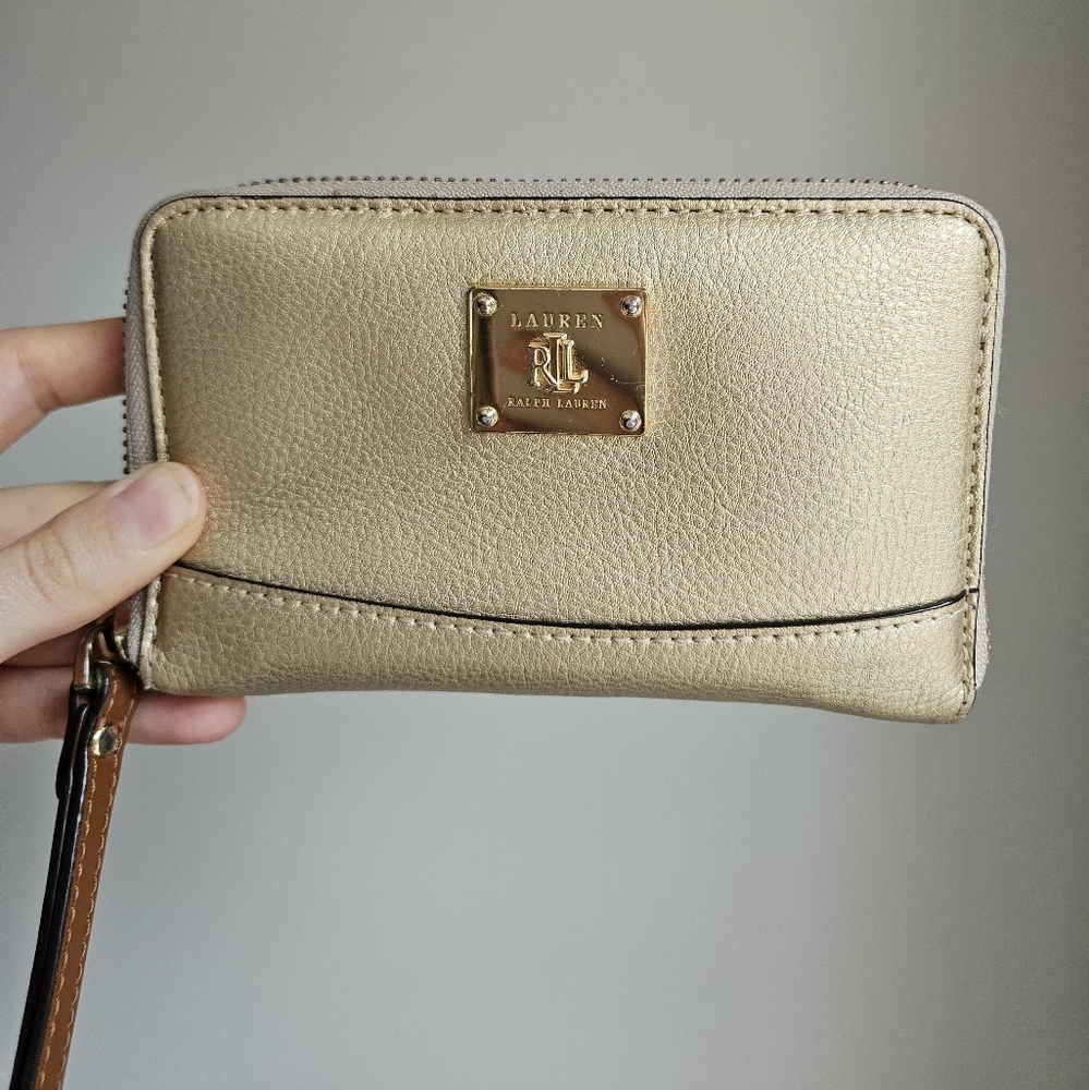 Ralph Lauren Metallic Gold Wristlet